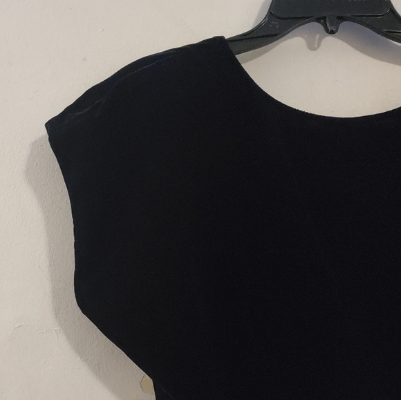 🔥SALE🔥Ann Taylor Vintage Black Velvet Red Bow Dress 6 - Picture 5 of 12